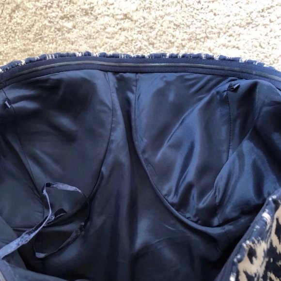 Banana Republic Ikat Blue White Strapless Dress 12 - Picture 9 of 13